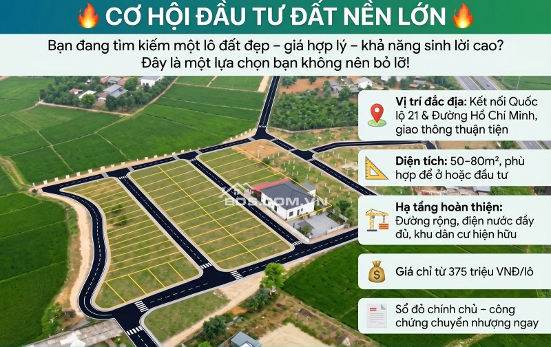 CƠ HỘI VÀNG SỞ HỮU ĐẤT NỀN GIÁ TỐT – TIỀM NĂNG SINH LỜI CAO